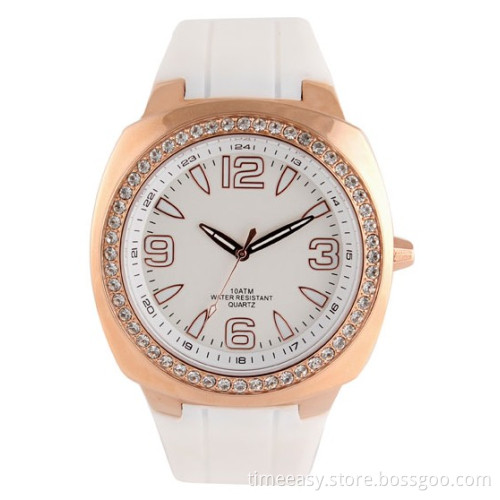 Promotion Crystal Watch Plastic Band Water Proof Fashion Watches